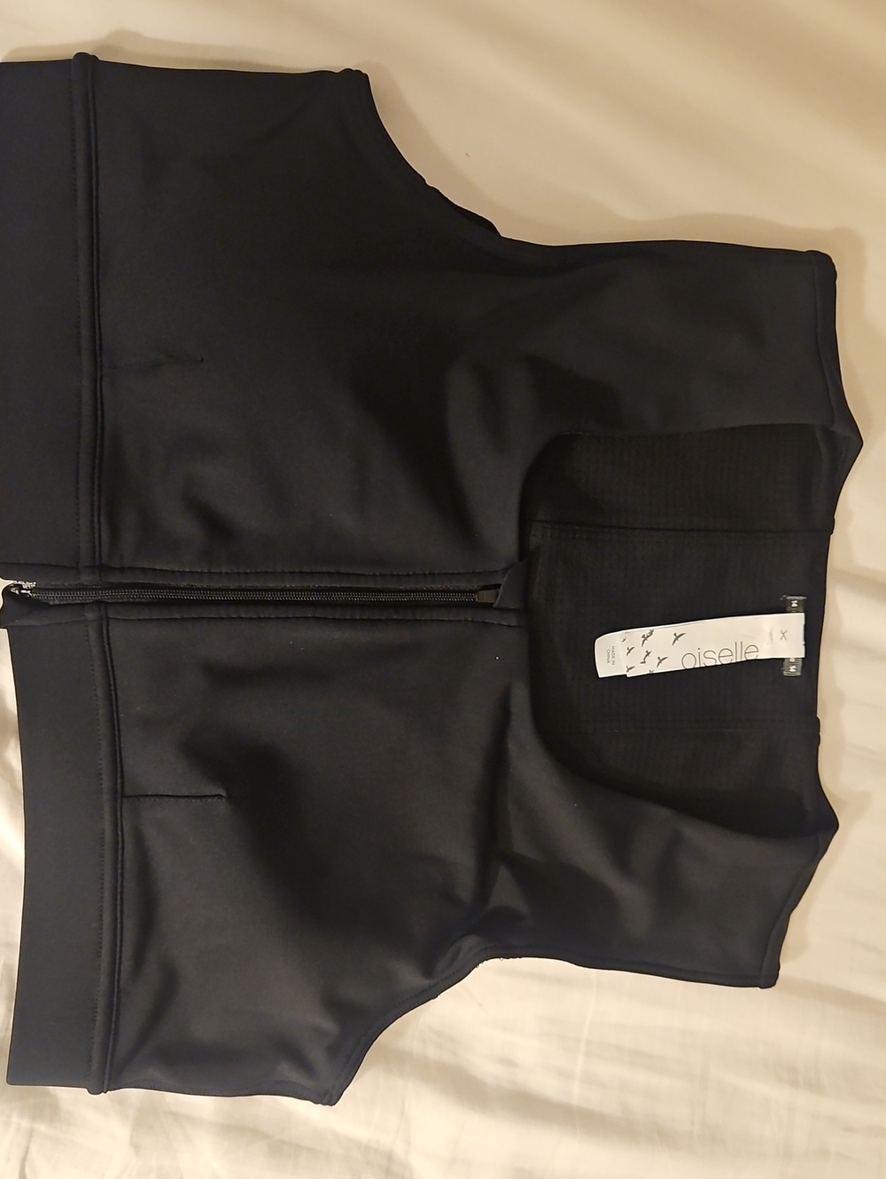 Oiselle Black Zip-Front Sports Bra